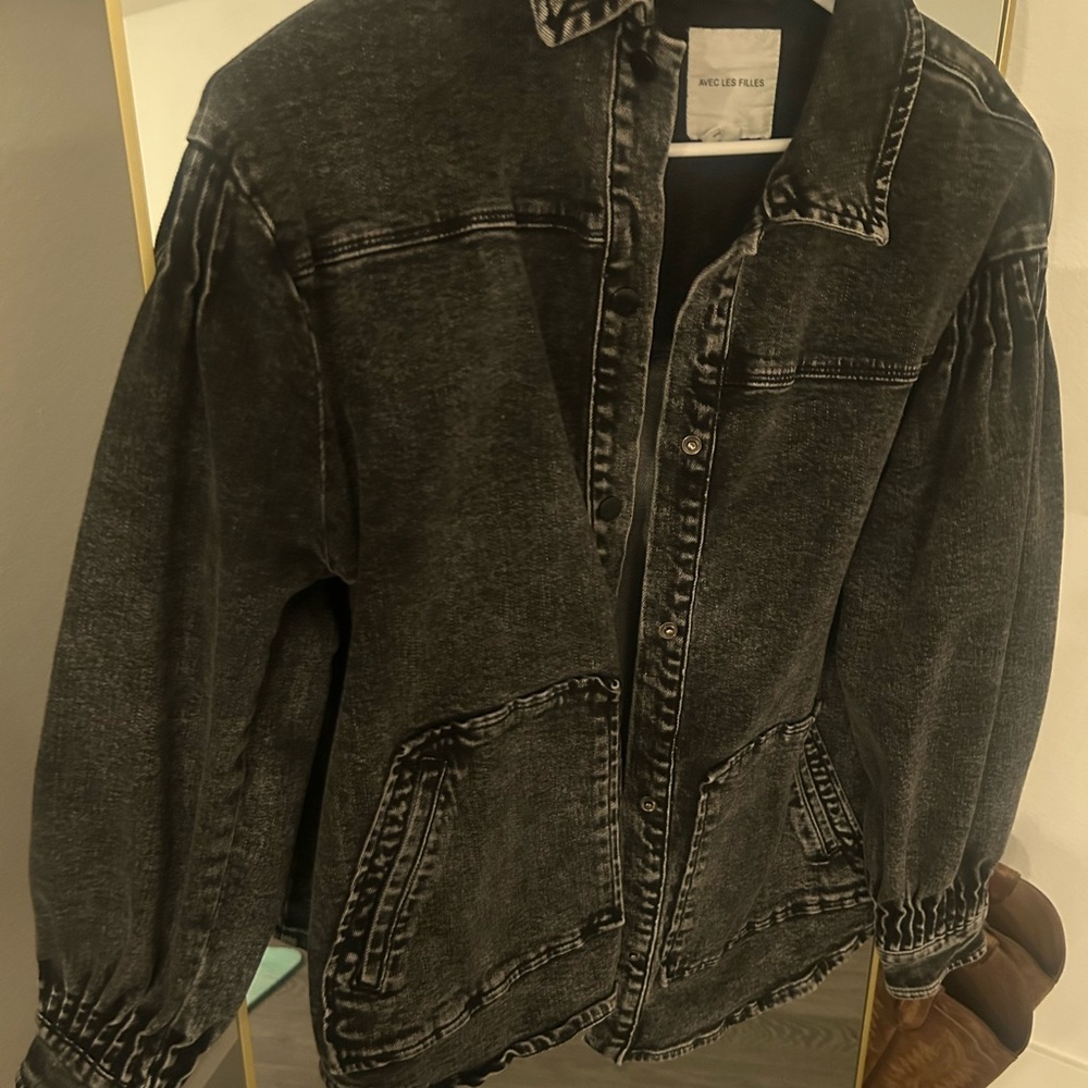 Avec Les Filles Black Oversized Jean Jacket